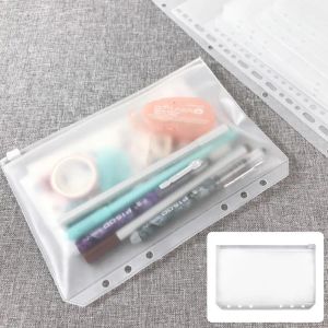 5 ~ 40 pcs handig Clear PVC A5 A6 A7 Binder-zakken Wissen Zipper-mappen voor 6-ring Notebook Binder Files Reports Binder