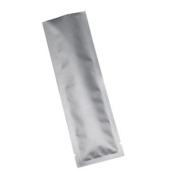 5 5 18cm Bolsas de paquete metálico transparente mate Bolsas sellables térmicamente Plástico translúcido Papel de aluminio puro Bolsas con tapa abierta 100Pcs248c
