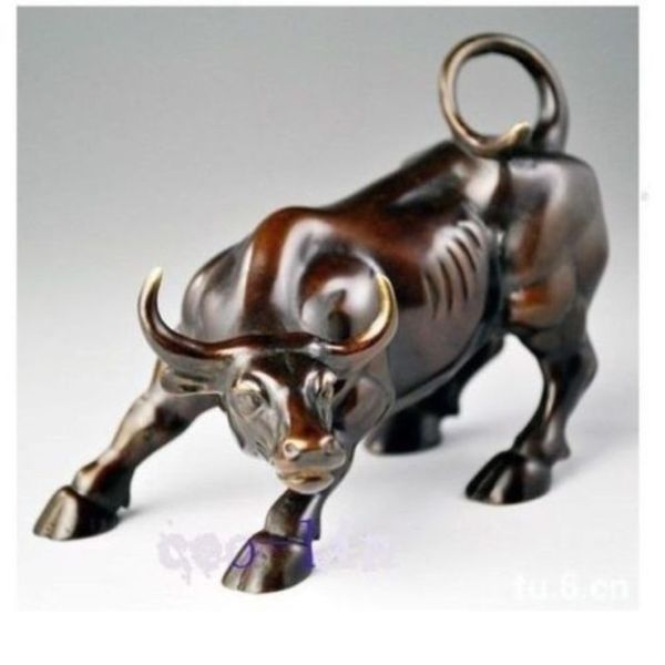 5 5 Big Wall Street Bronze Fierce Bull OX Statue305t