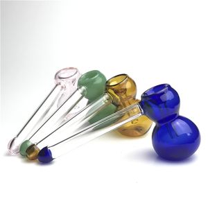 Gourde en verre coloré de 5.5 pouces, tuyau à main pour fumer avec des tuyaux en verre Pyrex épais pour la fumée