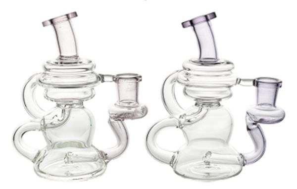 O vidro dobro do copo do reciclador dos narguilés de 5,5 polegadas Bong fuma as tubulações de água