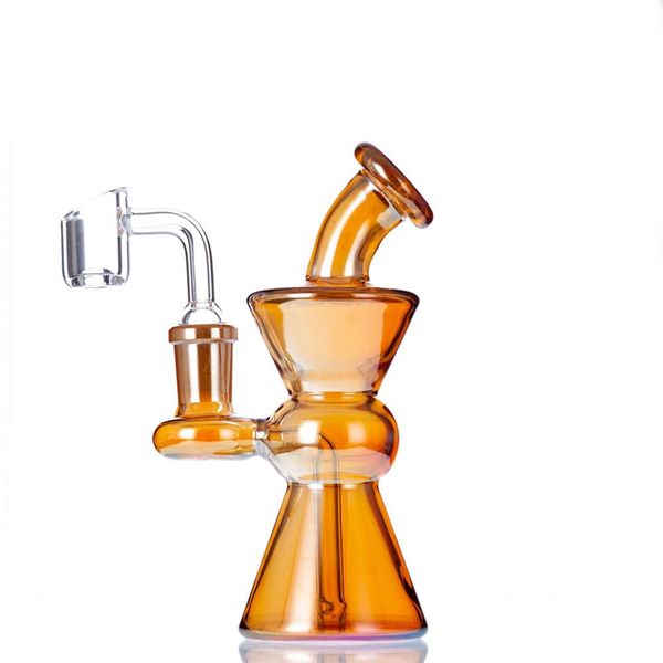 5.5 pulgadas Mini tamaños Bongs bang Tuberías de agua Dab Rig Dabber herramienta Con 14 mm Junta hembra Cuarzo Banger o tazón