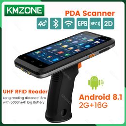 5,5 pouces PDA Android 8.1 Grip de poignée robuste Grip 1d 2D Zebra Barcode Scanner WiFi 4G Bluetooth Data Collector avec Pistol Grip GPS