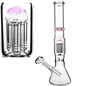 15 pouces de haut Big Verre Beaker Base Bong Bong Smoke Glass Water Pipes Bargacs Dabs Dabs Perc Sous-système avec bol de 14 mm