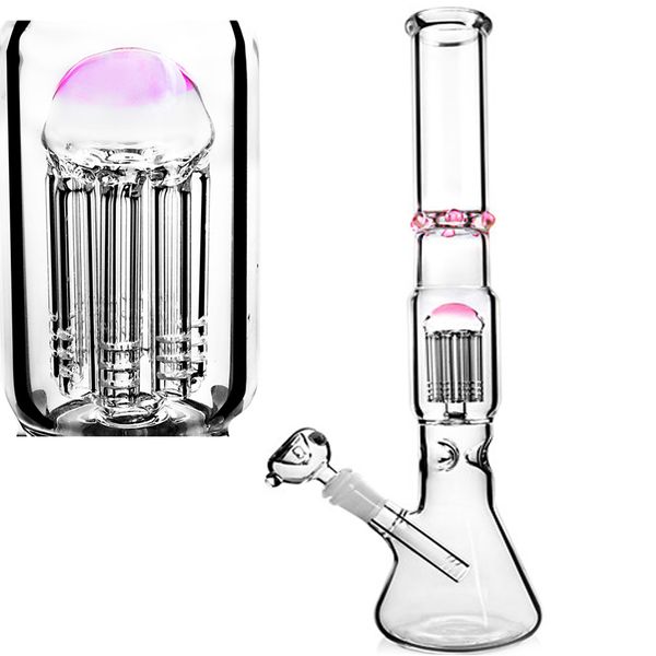 15 pouces de haut Big Verre Beaker Base Bong Bong Smoke Glass Water Pipes Bargacs Dabs Dabs Perc Sous-système avec bol de 14 mm