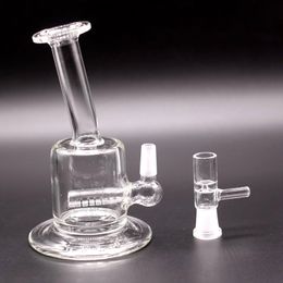 5.5" Glass Bubbler Bong Hookahs Ash Catcher Percolador en línea Tubería de agua Plataforma petrolera Bong 10 mm 14 mm conjunta