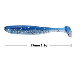 5.5cm 1.2g 10pcs/bag Lure Shad Wobbler Silicone Fishing Bait Sea Worm Swimbait Streamer Silicon Artificial Double Color Spinnerbait