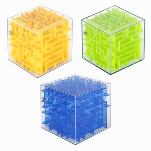 5.5cm 3d Cube Maze Maze Jugud Case Box Box Fun Brain Game Challenge Juguetes Fidget Balance Toys Educational Toys para niños DC973