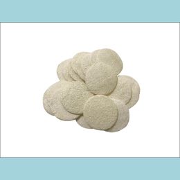 5,5 cm/6 cm/7 cm/8 cm ronde natuurlijke loofa -kussen gezichtsreiniging spons drop levering 2021 badborstels sponzen scrubbers badkamer accessoires