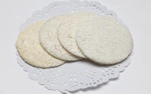 Brosses éponges épurateurs 5.5cm Roud naturel luffa Pad maquillage du visage enlever exfoliant et peau morte bain douche