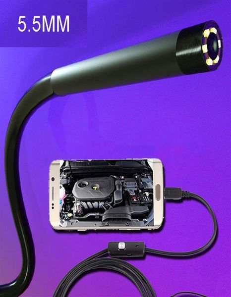 5 5mm 1m 2m 5m 10m Mini caméra endoscopique Flexible IP67 câble étanche serpent endoscope industriel Micro USB caméras endoscopiques for7089227