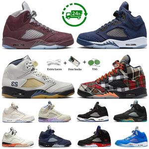 5 5s Hombres Zapatos de baloncesto Navy Borgoña Universidad Azul Oliva Lucky Green Georgetown Craft Aqua Racer Blue Mars For Fire Red Zapatillas deportivas para hombre Zapatillas deportivas