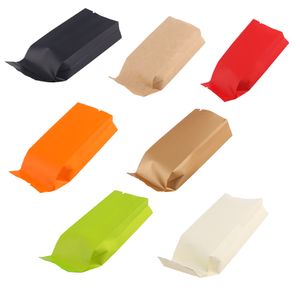 5.5x12cm (2x4.75in) 100pcs Sacs de rangement en papier Kraft plats Thé Café Ouvert Soudure Thermique Soudage Aluminium Feuille Côté Gusset Paquet Sac