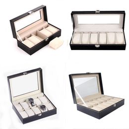 5/6/10/12 roosters PU Leather Watch Box Case Holder Organisator voor kwarts horloges sieradendozen met gespannen cadeau 220428