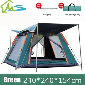 5-6 Persoon Outdoor Automatische Quick Open Tent Buitentent Waterdichte Camping Familie Instant Setup met Draagtas 220216