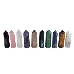 5 ~ 6 cm complete variëteit natuurlijke kristal pilaar kunsten energie stenen toverstok reiki genezing obelisk quartz toren edelsteen kristalpunt icihc moqaaa