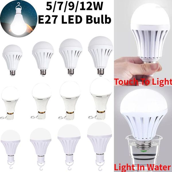5/7/9/12W ampoule intelligente Led E27 lampe de Camping d'urgence Rechargeable suspendu économie d'énergie toucher à