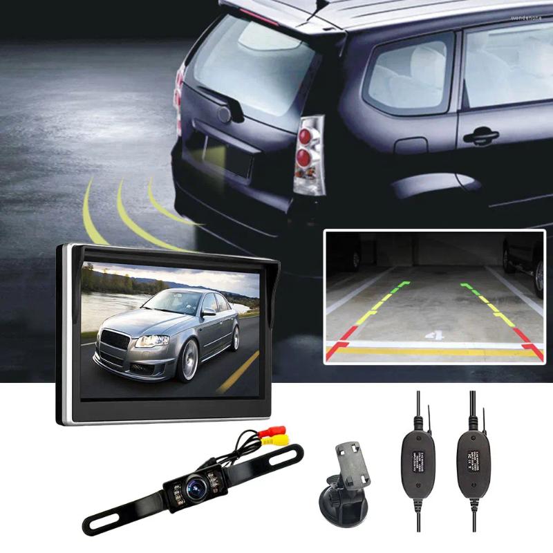 5/7 Inch Car Reversing Camera Kit Back Up Monitor LCD Display 2.4G Wireless Transmitter Rear View Parking System