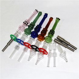 5,7 inch glazen nectar voor het roken van waterpijp met 14 mm metalen nagels/kwarts tips keck clip reclaimer collector kit