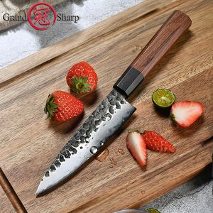 5.7 Inch Handmade Petty Knife Japanese AUS-10 3 Layers Steel Mini Chef Japanese Kitchen Paring Knife Home Cooking Tools Gift Grandsharp