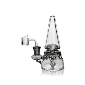 5.71inch Mushroom Mini Clear grey Dab Rig premium borosilicaat materiaal glazen waterpijp waterpijp Waterpijp met 14mm quartz oliekom US magazijn retail bestelling gratis verzending