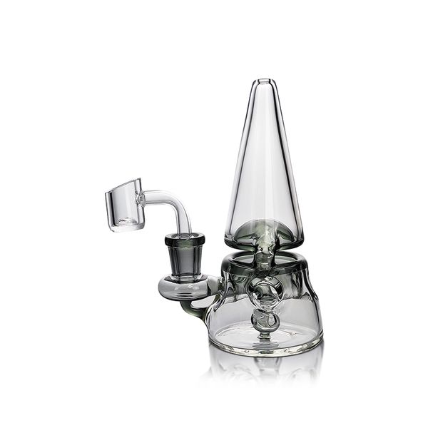 5.71inch Mushroom Mini Clear gray Dab Rig prime borosilicate matériel verre bong pipe à eau Narguilé avec 14mm bol d'huile de quartz US entrepôt commande au détail livraison gratuite