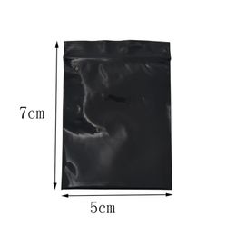 5/7cm Mini noir Zip Lock refermable sac à fermeture à glissière 500pcs / lot sac d'emballage en plastique auto-scellant au détail fermeture à glissière emballage cadeau d'épicerie Storag267k
