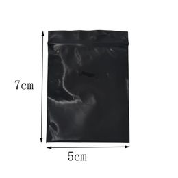 5/7cm Mini noir Zip Lock refermable sac à fermeture à glissière 500pcs / lot sac d'emballage en plastique auto-scellant au détail fermeture à glissière emballage cadeau d'épicerie Storag281i