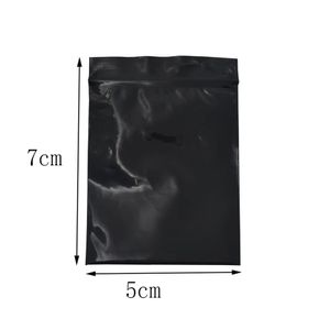 5/7cm Mini noir Zip Lock refermable sac à fermeture à glissière 500pcs / lot sac d'emballage en plastique auto-scellant au détail fermeture à glissière emballage cadeau d'épicerie Storag279f