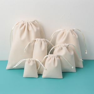 5*7CM Velvet Jewelry Organizer Gift Small Bag Touching Plush Drawstring Packaging Storage Pouch Wedding Favors Bag