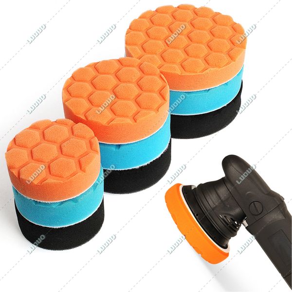 5 / 7pcs Car Kit de rampe de polissage à la cire 3/4/5/6 / 7 pouces Buffing Sponge pour les outils d'alimentation de polissage des phares auto