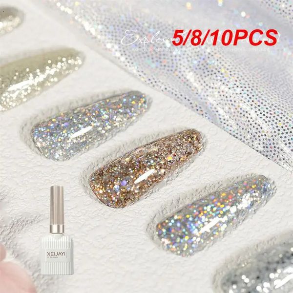 5/8/10pcs Nail Nail Art duré durable Gel Polon Polit ongles Nails de paillettes scintillantes Sparkly Imperproofroproof Summ Nail 240422