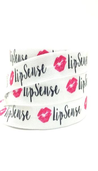 5 8 Lip Sense Print Fold Over Elástico Labios enteros Impreso FOE Cinta elástica Cintas para niñas Pony Tail Holder Hair Tie Brace5203691