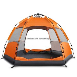 3-5 personas Carpa para acampar en el automóvil familiar al aire libre completamente automática Apertura rápida Gran espacio Mochila Carpas Impermeable Anti UV Senderismo Viajar Toldos de playa refugios