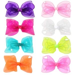 5-8 pièces/ensemble PVC gelée arcs cheveux arcs pour les filles avec Clips paillettes noeud imperméable à l'eau natation arcs épingles à cheveux solides enfants chapeaux 231226