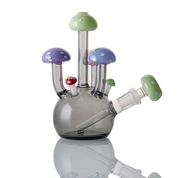 5.9 pulgadas Nuevo colorido forma de champiñón Conabla de agua Bong Bong Rig con tazón de vidrio para fumar H5719