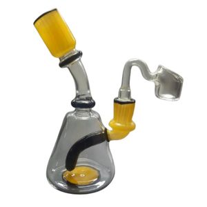 5.9 Inch glazen water bongs waterpijpen Inline Recycler dab rig Yellow morning glory bedwelmend voor roken accessoires