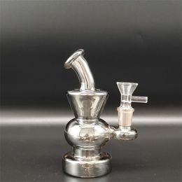 5,9 pouces gris mini tuyau d'eau en verre 14mm mâle bol narguilé recycleur Bong fumer du tabac herbe sèche bécher receveur de glace