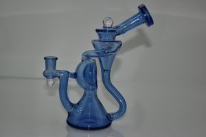Roken Set, Pipe, Blue Oil Rig, Glass Hookah Bong 14mm Connector, Welkom op bestelling