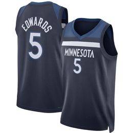 5 Anthony Edwards Basketball Jersey Minnesotas Timberwolve 2023 2024 City Jerseys