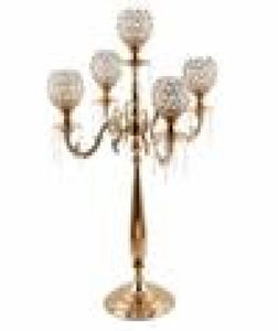 5 armes candelabra maison de vacances dans la pièce maîtresse décorative des bougettes en cristal d'or pour le dîner chandelier LJ2010186523818