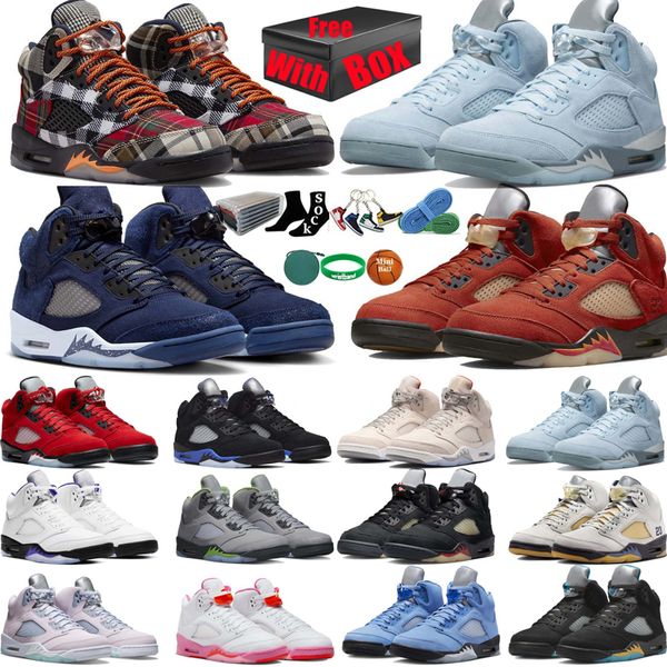 5 Chaussures de basket-ball Hommes Femmes Craft Aqua Concord UNC Green Bean Racer Blue Bird Oreo Metallic Raging Fire Red We The Best Shattered Backboard Mens Sports Sneaker