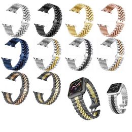 Bracelet à maillons en métal à 5 perles Bracelet en acier inoxydable pour Apple Watch Series Ultra 9 8 7 6 5 4 3 bandes Bracelet de remplacement iWatch 45/44mm 41/40mm 38MM 42mm Bracelet de montre