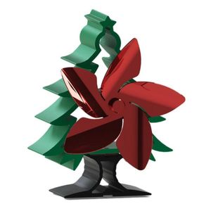 Ventilateur de cheminée à 5 lames en forme d'arbre de Noël Poêle alimenté par la chaleur Eco s en alliage d'aluminium Ventilateur domestique Circulation d'air chaud 220505