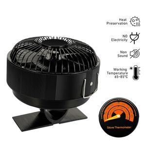 5 messen fornuis ventilator warmte aangedreven open haard ventilator vrij stand rond eco-fan log houten brander rustige huis efficiënte warmteverdeling