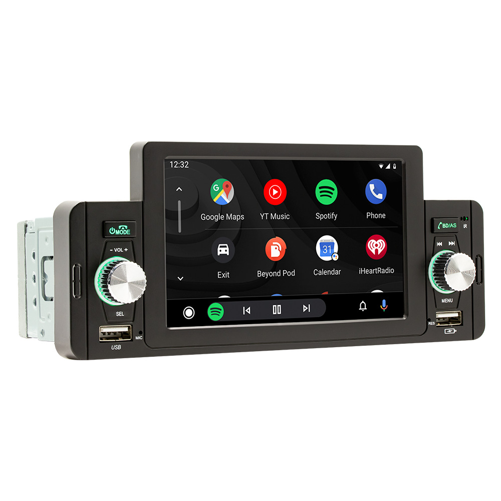 5'' CarPlay Radio Car Stereo Bluetooth MP5 Player Android-Auto Hands Free A2DP USB FM Receiver Audio System Head Unit 160W