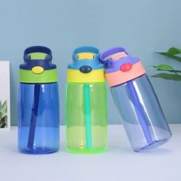 Botellas de agua de plástico para niños de 5 colores de 16 oz con boca de paja con pico de pato 500 ml Botellas para estudiantes a prueba de fugas PP Hervidor deportivo portátil para niños 780 LL