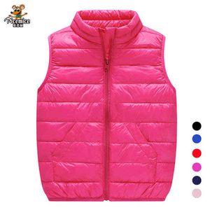 Chaleco para niños de 5 colores Chaquetas de invierno Ropa de abrigo para niños Cuello alto de algodón cálido Bebé Niños Niñas Chaleco para niños de 3 a 12 años J220718