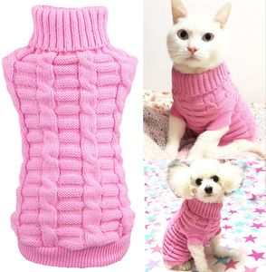 5 Color Kleding van de Hond Honden Sweater Warm Pet Wooly Kitten Sweaters voor kleine Doggy Cute Coat Girls Boys Puppy Kitty XS A100 Gebreide Classic Cat Sweatshirts Pup Clothes