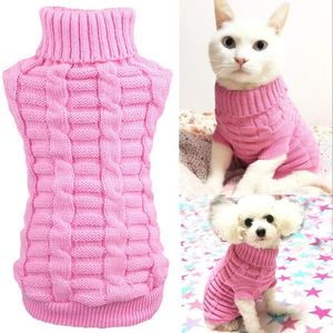 5 couleurs chien vêtements chiens pull chaud animal laineux chaton pulls pour petit chien mignon tricoté classique chat sweats chiot vêtements C2111